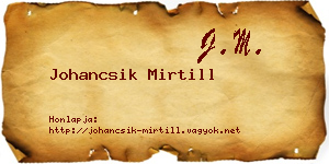 Johancsik Mirtill névjegykártya